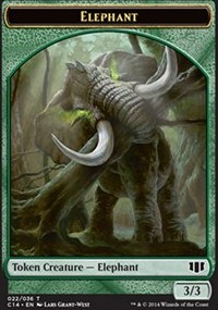 (image for) Elephant // Elf Warrior Double-sided Token